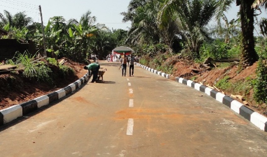 COMPLETED SECTIONS OF ROAD, KERBS WITH ROAD MARKING